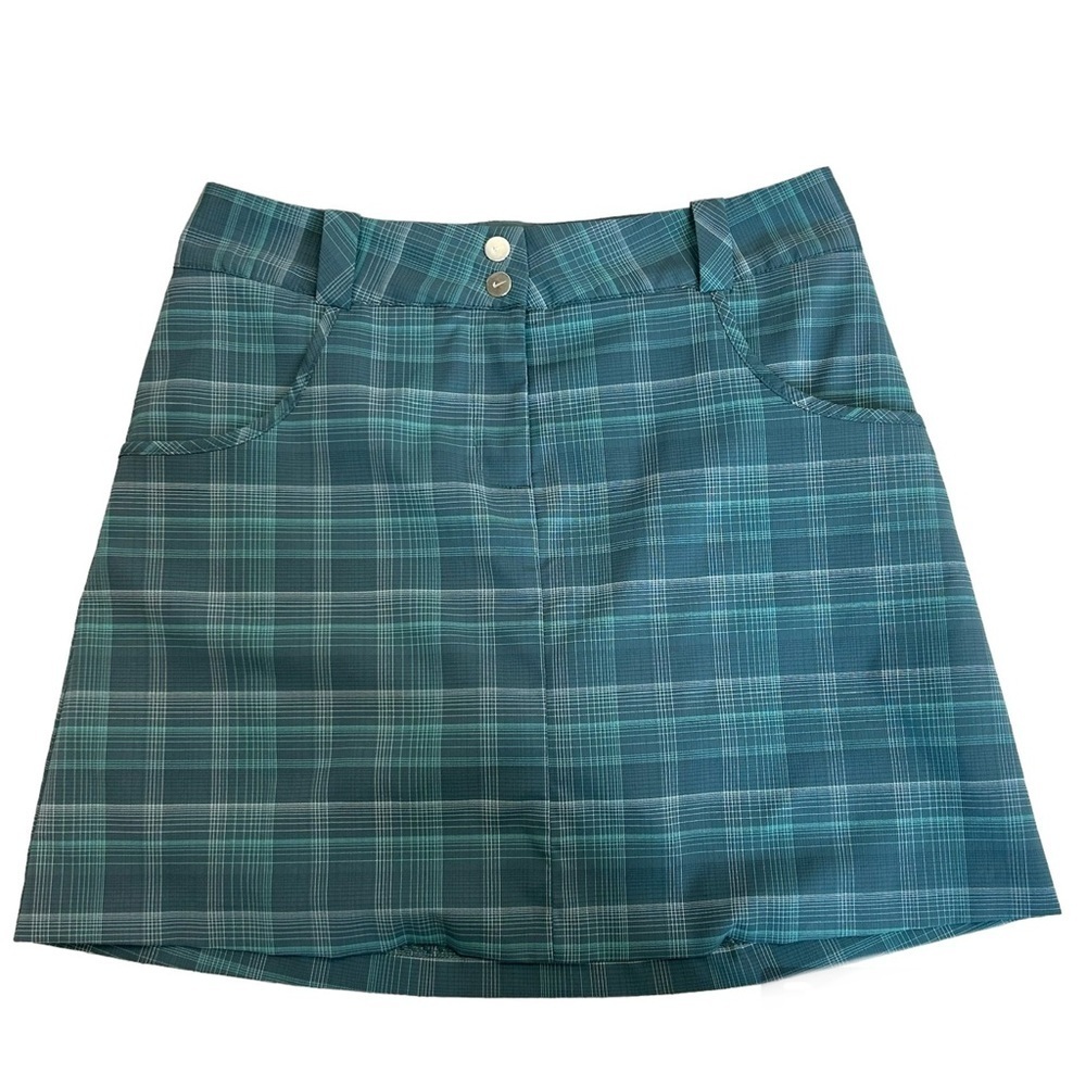Nike golf slate blue plaid check skirt skort Sz 4